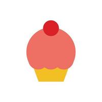 icono de estilo plano de cupcake dulce vector