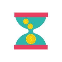coins money dollars in hourglass flat style icon vector