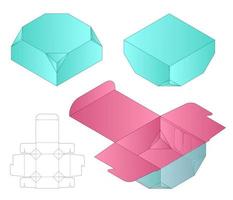 Box packaging die cut template design 3d mockup vector