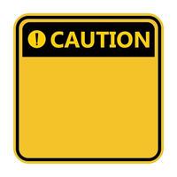 Symbol yellow caution sign icon Exclamation mark Warning Dangerous icon on white background vector