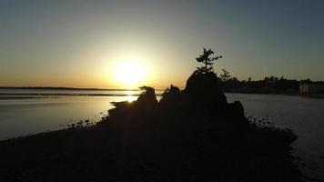 Aerial shot of Siletz Bay, Lincoln City, Oregon video