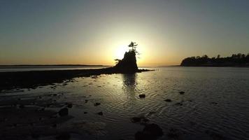 Aerial shot of Siletz Bay, Lincoln City, Oregon video