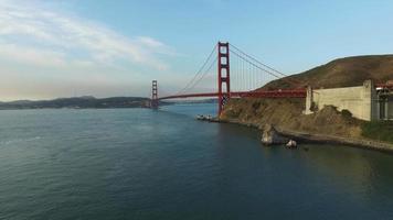 Golden Gate Bridge in San Francisco, California, aerial shot