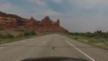 POV driving down scenic road in South West USA video