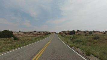 POV driving down scenic road in South West USA video