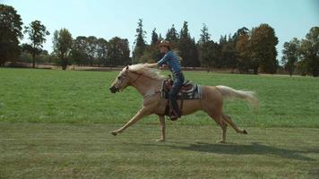 Woman horseback riding in super slow motion, shot on the Phantom Flex 4K at 1000fps video