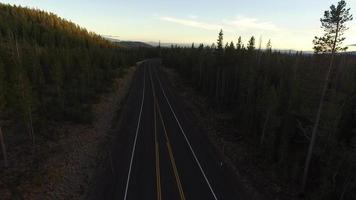 vista aérea de la carretera y el bosque en oregon video