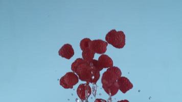 Raspberries flying in slow motion, shot with Phantom Flex 4K at 1000 frames per second