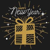 Happy new year with gift vector design