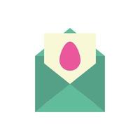 envelope with easter egg painted flat style vector