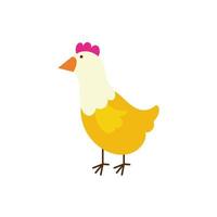 lindo animal de granja de gallina estilo plano vector