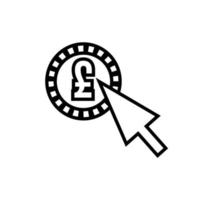 coin money sterling pound line style vector