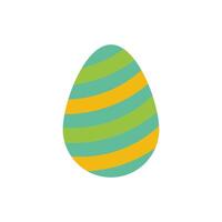 huevo de pascua pintado con rayas estilo plano vector