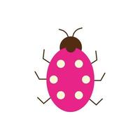 cute ladybug spring insect flat style vector