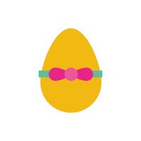 easter egg painted with bowtie flat style vector