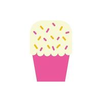 sweet cupcake pastry flat style vector