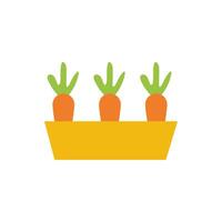fresh carrots vegetables in pot flat style vector
