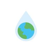 world planet earth in drop flat style vector