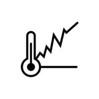 thermometer temperature with statistics graphic line style vector