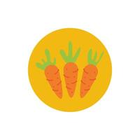 fresh carrots vegetables block and flat style vector