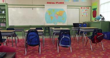 salle de classe vide, flèche vers le haut video