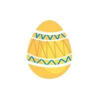 huevo de pascua pintado con líneas y rayas estilo plano vector
