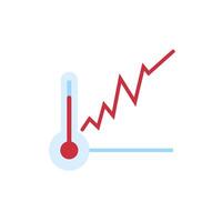thermometer temperature with statistics graphic flat style vector