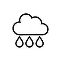 clouds rainy with drops line style vector