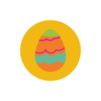 easter egg painted with waves lines block and flat style vector