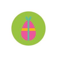 easter egg painted with ribbons and bow block and flat style vector