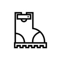 icono de estilo de línea de zapato de bota de esquí vector