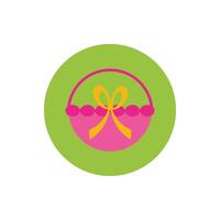 basket straw block and flat style icon vector