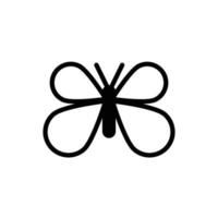 beautiful butterfly flying line style vector