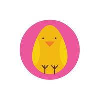 cute little chick spring block and flat style vector