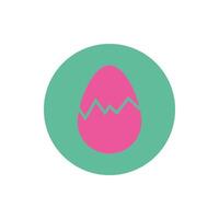 easter egg painted broken block and flat style vector