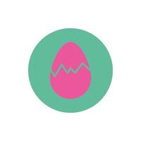 easter egg painted broken block and flat style vector