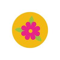beautifull flower garden spring block and flat style vector