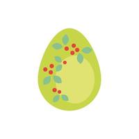 easter egg painted with flowers flat style vector