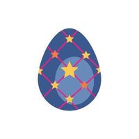 easter egg painted with stars flat style vector