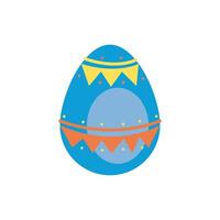 easter egg painted with garland flat style vector