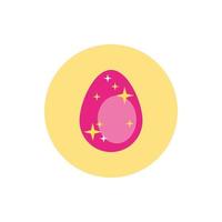 huevo de pascua pintado con estrellas estilo bloque vector