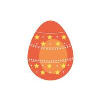 easter egg painted with stars flat style vector