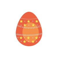 easter egg painted with stars flat style vector