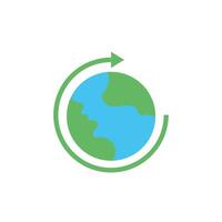 world planet earth with arrow around flat style vector