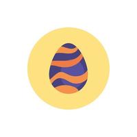 easter egg painted with waves stripes block style vector