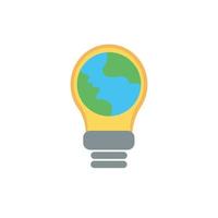 world planet earth in bulb light flat style vector