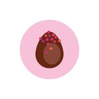 huevo de pascua pintado estilo bloque punteado vector