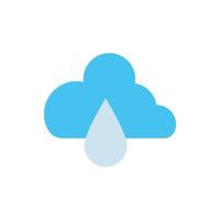 clouds rainy with drop flat style vector