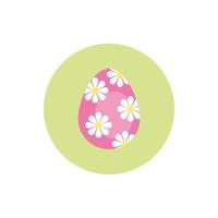 huevo de pascua pintado con flores estilo bloque vector