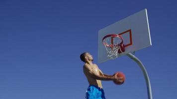 Slow motion basketball slam dunk video